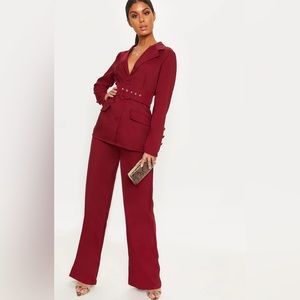 Talbots Italian Woven Burgundy Trousers EUC